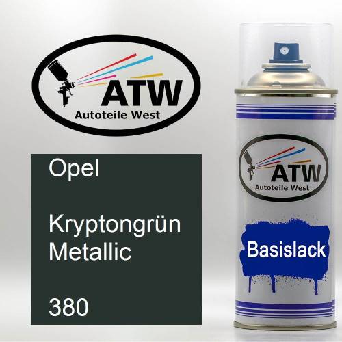 Opel, Kryptongrün Metallic, 380: 400ml Sprühdose, von ATW Autoteile West.